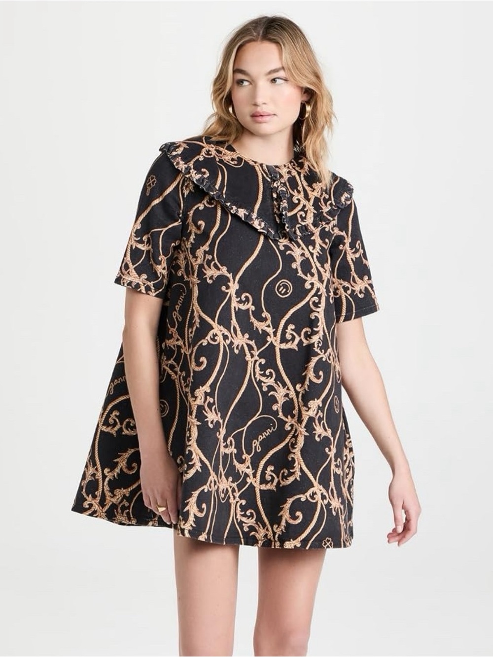 Ganni print denim Dress size 38